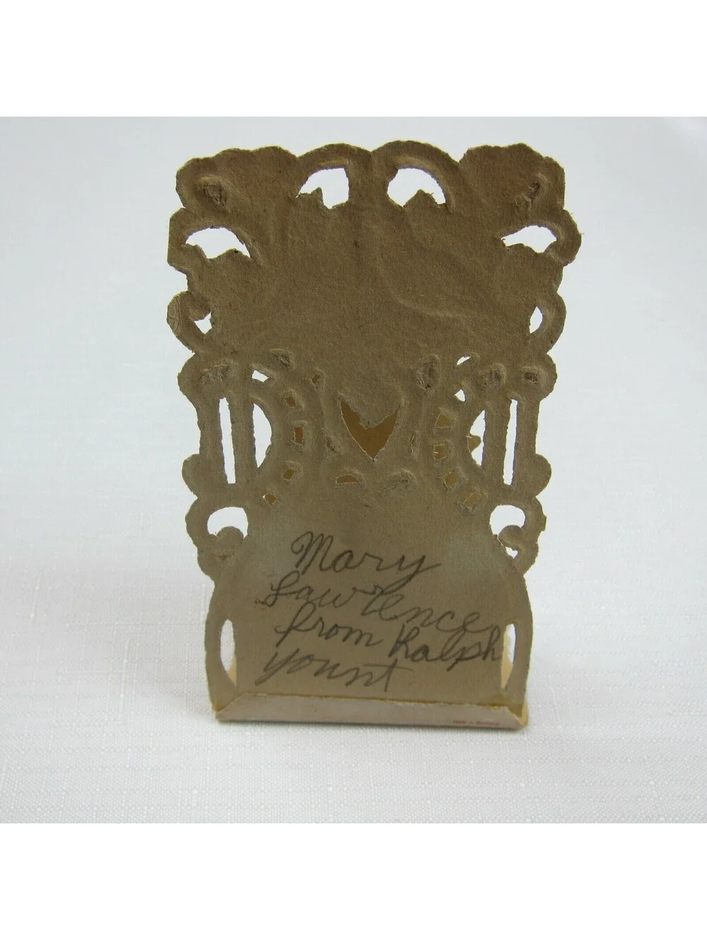 Vintage Valentine Pull Down Die Cut Girl Flower Basket Stand Up Germany 1920-30s